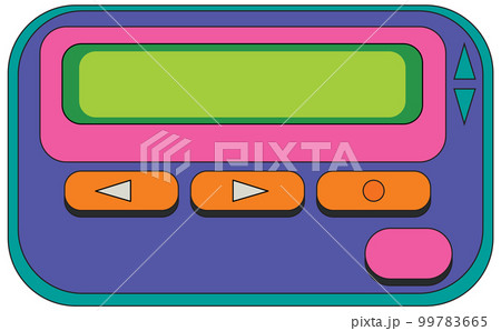 Pager retro device on white background Pager retro device on white background 99783665