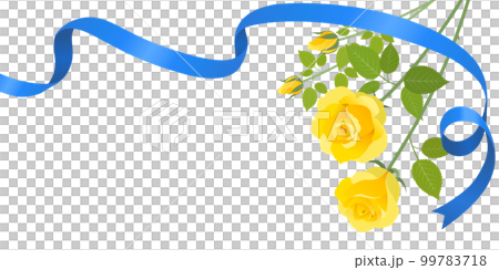 Image of rose and ribbon_banner frame (2:1) 99783718