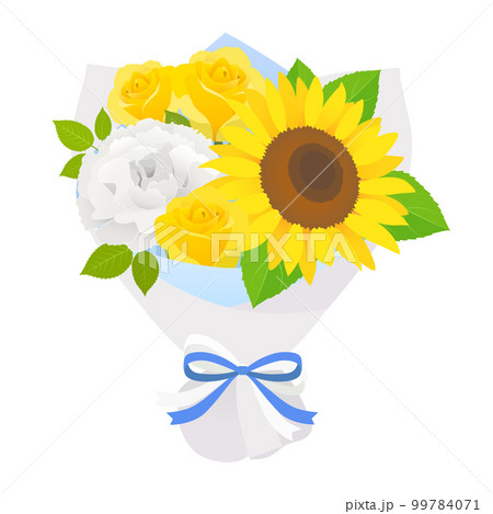 向日葵・薔薇・カーネーションの花束_父の日イメージ 99784071