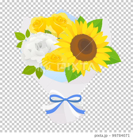 向日葵・薔薇・カーネーションの花束_父の日イメージ 99784071