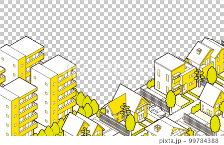 街並みの立体図. 背景. 住宅地. 家. 99784388