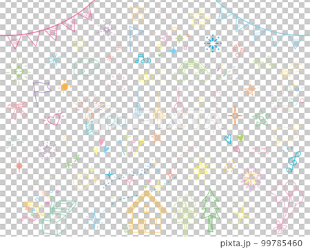 Glitter hand drawn illustration set Glitter hand drawn illustration set 99785460