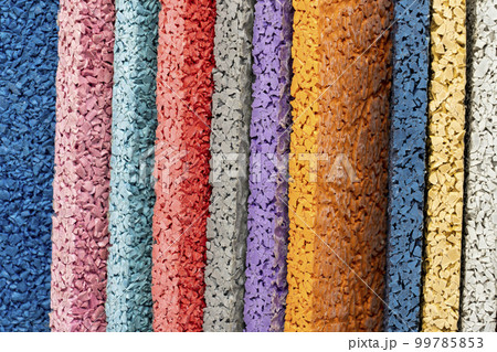 multicolored samples of rubber coatings 99785853