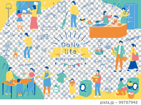 享受日常生活的人們 99787948