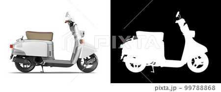 White retro vintage scooter personal transport for busines 3d render on white with alpha 99788868
