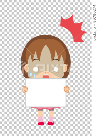 メッセージボードを持って驚いている可愛い小さな女の子のイラスト 白背景 ベクター 全身 人物 メッセージボードを持って驚いている可愛い小さな女の子のイラスト 白背景 ベクター 全身 人物 99790274
