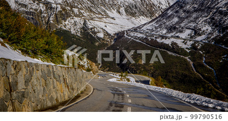 Famous Grimselpass road in the Swiss Alps Famous Grimselpass road in the Swiss Alps 99790516
