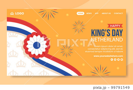 Happy Kings Netherlands Day Social Media Landing Page Hand Drawn Template Background Illustration Happy Kings Netherlands Day Social Media Landing Page Hand Drawn Template Background Illustration 99791549