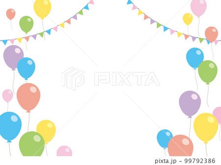 カラフルな風船のフレーム カラフルな風船のフレーム 99792386