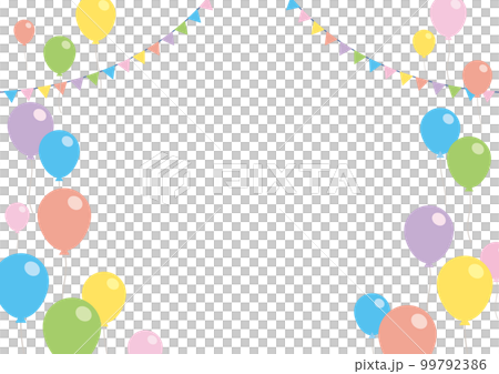 カラフルな風船のフレーム カラフルな風船のフレーム 99792386