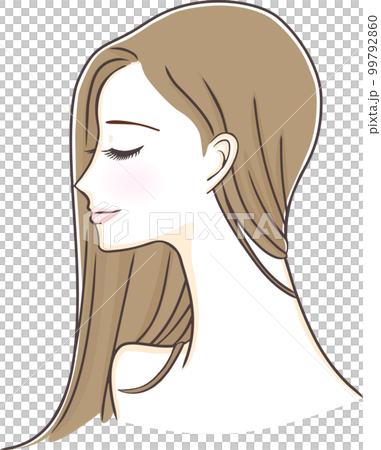 Profile illustration of a beautiful woman with long hair Profile illustration of a beautiful woman with long hair 99792860