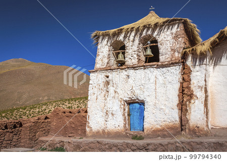 Chapel in El Tatio Machuca in Atacama desert altiplano, Chile, South America 99794340