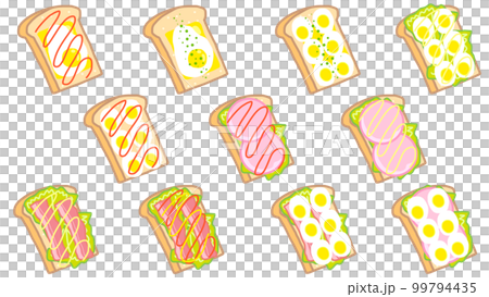 雞蛋火腿培根開放式三明治 雞蛋火腿培根開放式三明治 99794435