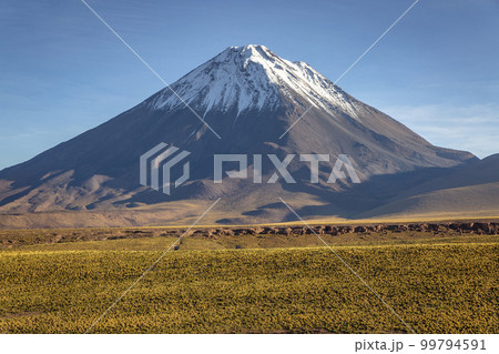 Licancabur and dramatic volcanic landscape at Sunset, Atacama Desert, Chile Licancabur and dramatic volcanic landscape at Sunset, Atacama Desert, Chile 99794591