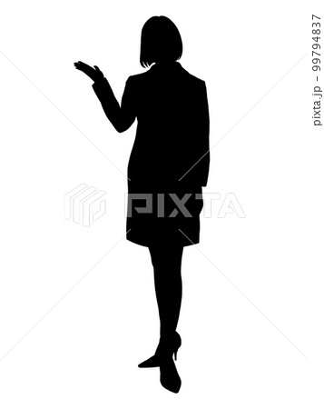案内する女性のシルエットのイラスト素材 [99794837] - PIXTA
