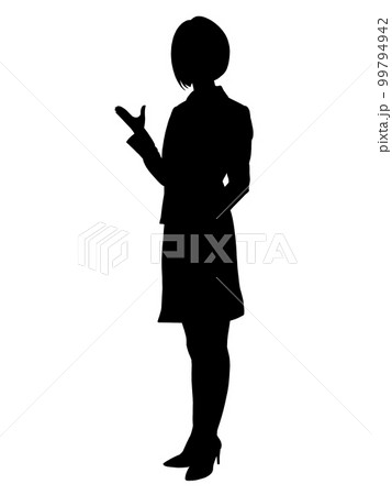 案内する女性のシルエットのイラスト素材 [99794942] - PIXTA