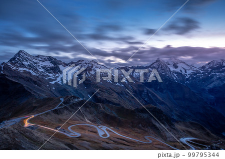 Hohe Tauern mountain range from above dramatic Grossglockner road, Austria 99795344