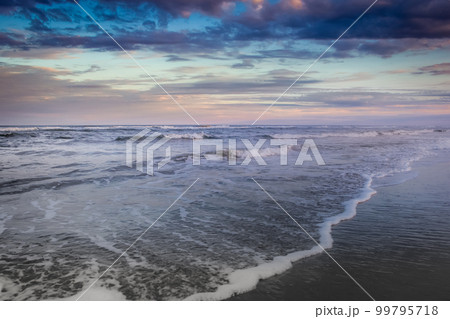 Secluded beach in Torres at dramatic evening, Rio Grande do Sul, Brazil 99795718