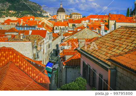 Dubrobvik old town, turquoise adriatic beach in Dalmatia, Croatia 99795800