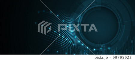 Quantum processing. Deep learning artificial intelligence. Future new technology  for business or science presentation 99795922