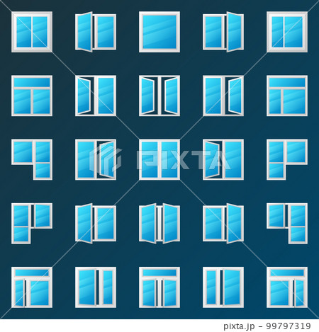 Colorful window icons set - vector plastic...のイラスト素材 [99797319] - PIXTA