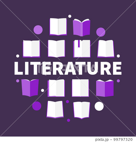 Literature round vector creative illustration in flat style Literature round vector creative illustration in flat style 99797320