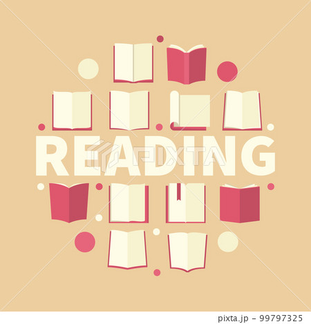 Reading round vector illustration made with red book icons Reading round vector illustration made with red book icons 99797325