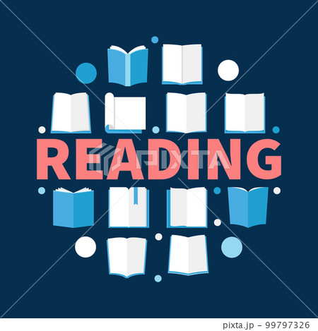 Reading round vector illustration made with flat book icons Reading round vector illustration made with flat book icons 99797326