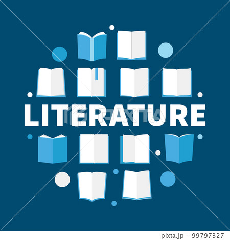 Literature round flat vector illustration - modern symbol Literature round flat vector illustration - modern symbol 99797327