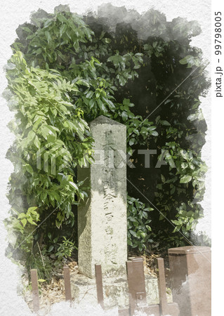 水彩画風　日本武尊琴引原白鳥陵　奈良県御所市 99798005