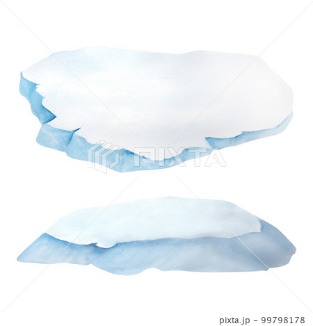 watercolor illustration of ice floes isolated on white background watercolor illustration of ice floes isolated on white background 99798178