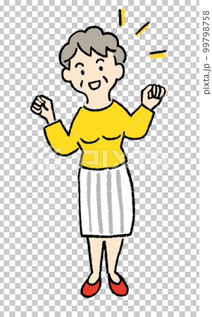 Illustration of a healthy active senior (elderly woman) Illustration of a healthy active senior (elderly woman) 99798758