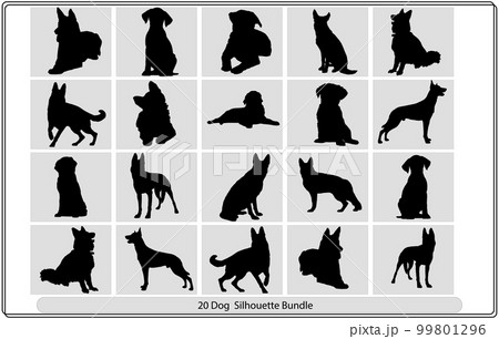 Vector silhouette of dog,Dog pet concept design, Dog silhouette vector, Vector illustration 99801296