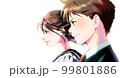 横顔の学生カラーイラスト　背景なし  99801886