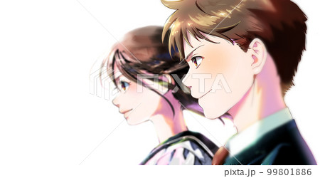 横顔の学生カラーイラスト 背景なし 横顔の学生カラーイラスト 背景なし 99801886