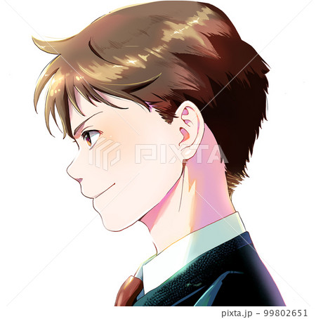 横顔の男子学生または社会人イラストのカラー、背景なし 横顔の男子学生または社会人イラストのカラー、背景なし 99802651
