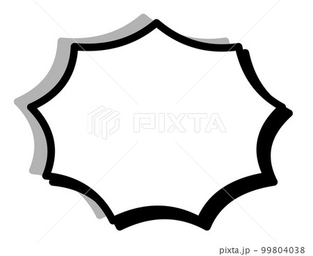 ビックリしているフキダシ　影あり 99804038