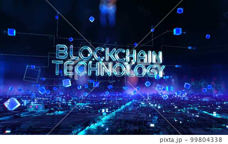Blockchain Technology - businessman working touching with augmented virtual reality at night office Blockchain Technology - businessman working touching with augmented virtual reality at night office 99804338