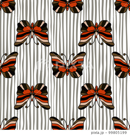 Seamless pattern with stylized butterflies. 99805199