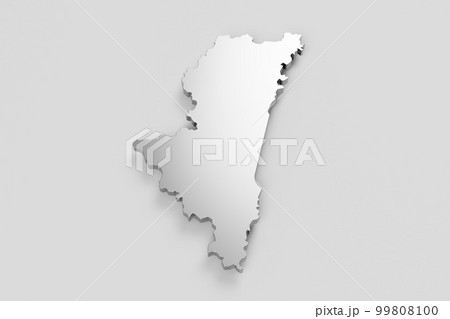立体的なバードビューの白地図 プレゼン資料などに利用 宮崎県 立体的なバードビューの白地図 プレゼン資料などに利用 宮崎県 99808100