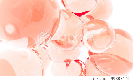 3d レンダリング 細胞 美容医療 コラーゲン ペプチド, 透明感のある赤いジェリー 99808176