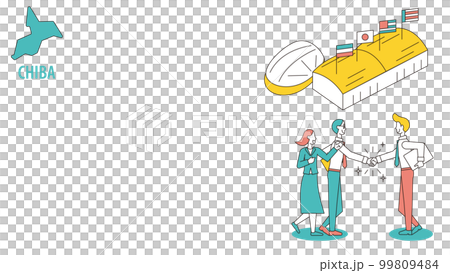 Businessmen visiting an international conference in Chiba, Japan 99809484