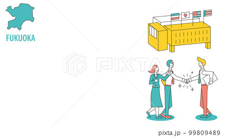 日本の福岡で行われる国際会議に訪れるビジネスマン 99809489