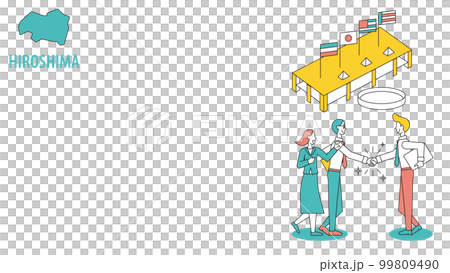 日本の広島で行われる国際会議に訪れるビジネスマン 99809490