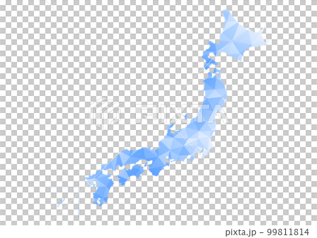 Japan map illustration: blue polygonal background Japan map illustration: blue polygonal background 99811814