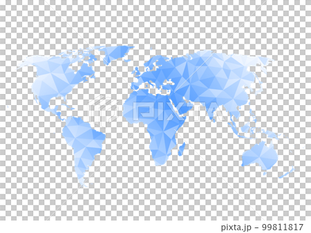 世界地圖插圖：藍色多邊形背景 99811817