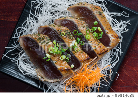 Japanese style of temaki  fillet of mackerel fish 99814639