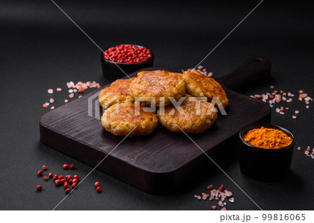 Delicious hearty vegetarian or vegan dish in the form of cutlets or patties Delicious hearty vegetarian or vegan dish in the form of cutlets or patties 99816065