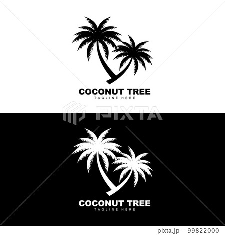 Coconut Tree Logo, Ocean Tree Vector, Design For Templates, Product Branding, Beach Tourism Object Logo 99822000