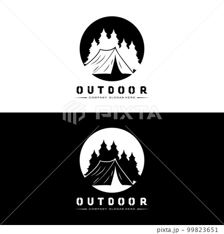 Campfire Logo Design, Camping Vector, Wood Fire And Forest Design 99823651